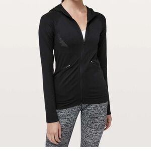 Lululemon Ventilate Jacket Black Zip Up Hoodie Long Sleeve Top Mesh 8